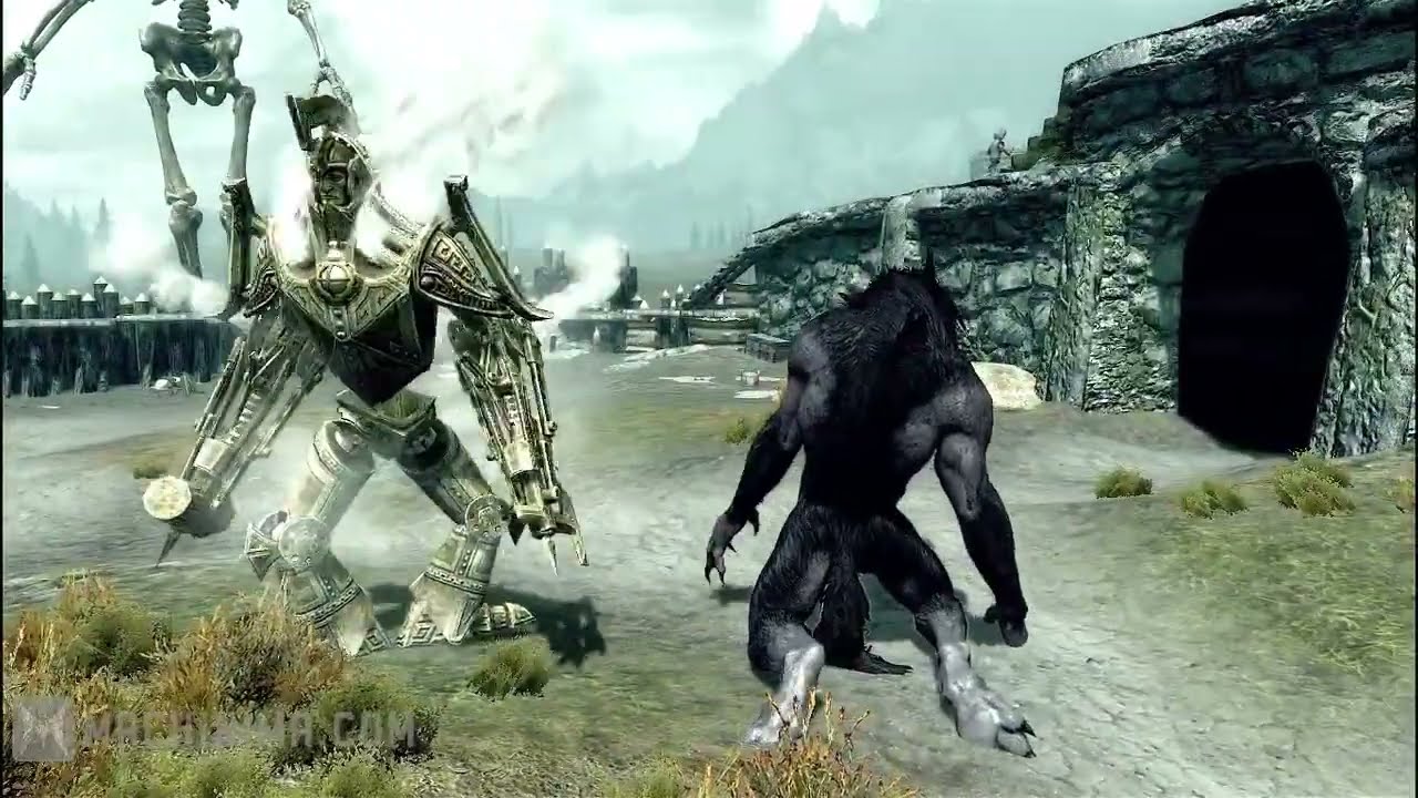 Skyrim battles - Centurion masters vs Greybeards, giants, dremora and more! (Machinima re-upload)