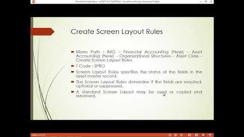 ASSET ACCOUNTING: Create Screen Layout Rules