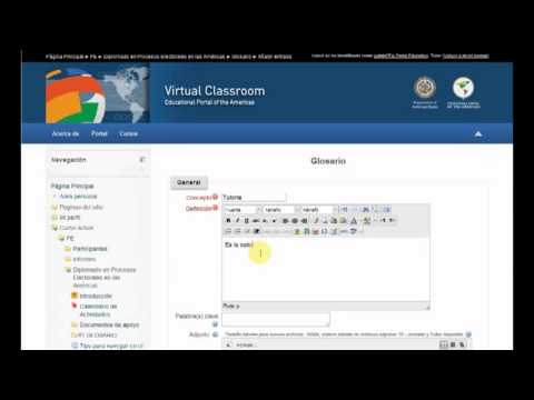 Cómo crear un Glosario en la Aula Virtual ES | Portal Educativo de las Américas