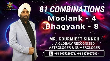 Moolank 4 Bhagyank 8 | 81 Combinations in Numerology | Sunstar Astro
