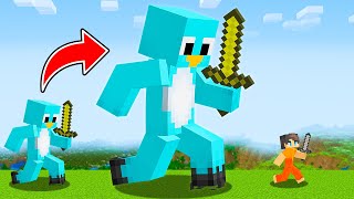 TINY Speedrunner VS GIANT Hunter in Minecraft