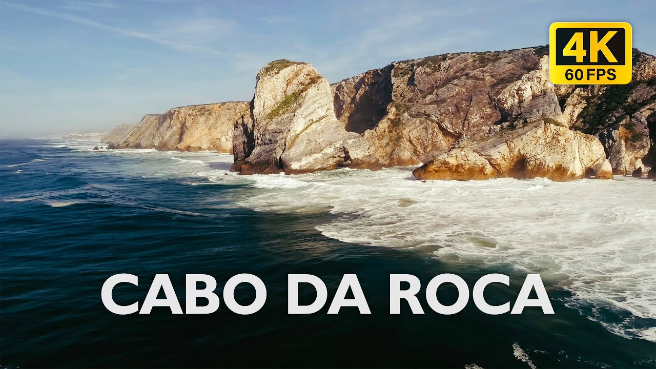 Полет над Мысом Рока в 4K, музыка Chill House 2025. Маяк Кабо-да-Рока (Cabo da Roca), Португалия