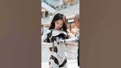 Beautiful female robot: Replace the battery #robot