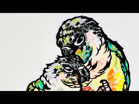 【切り絵×ちぎり絵】で描くPyrrhura molinae 【切り絵×ちぎり絵】で描くPyrrhura molinae