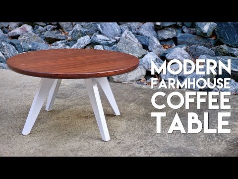 Modern Farmhouse Coffee Table with Steel Legs // How To Build - Woodworking