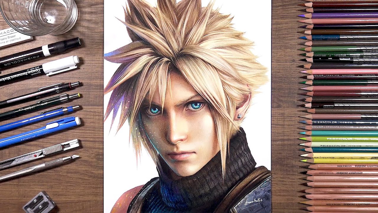 After YEARS of attempting to draw Cloud Strife I finally did it Embrace  your dreams   rFinalFantasy