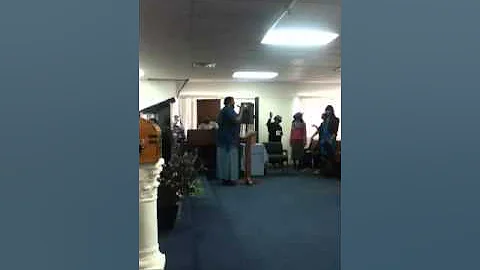 Sandra Clay singing on Sunday morning at Antioch