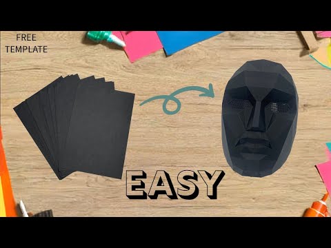 How to make Frontman mask (squid game) with paper.[free template] - YouTube