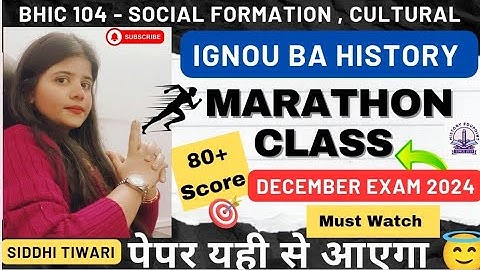 BHIC 104 Marathon Class for December Exam 2024| IGNOU BA History #siddhitiwari#ignouclasses #history