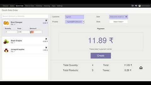 Odoo 11 Quick Sales Order