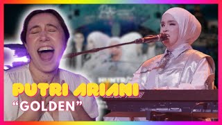 Download lagu Putri Ariani 'Golden' (F1 Singapore Live Perform) | Mireia Estefano Reaction Video