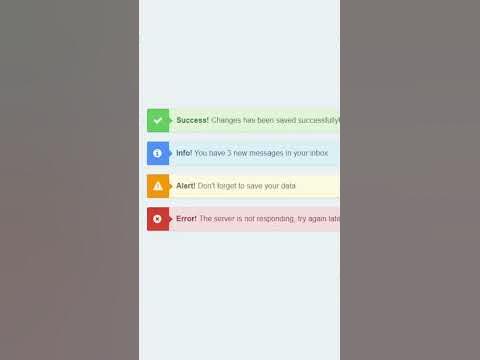 Custom Warning Alert Notification using HTML CSS & Bootstrap - YouTube