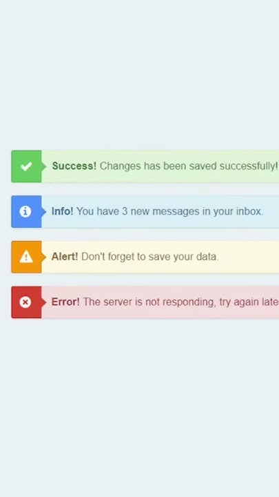 Custom Warning Alert Notification using HTML CSS & Bootstrap - YouTube