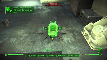 Fallout 4 - Out of Time: VATS Switching Tutorial Radroaches 10mm Pistol 3rd & 1st Person Gameplay