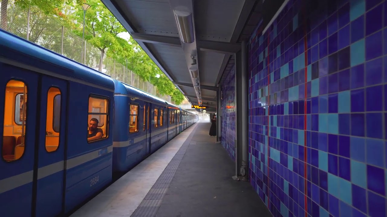 Sweden, Stockholm, subway ride from Vårberg to Sätra