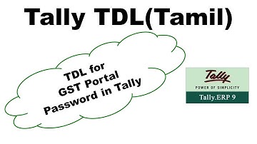 FREE TDL FOR SAVING GST PORTAL PASSWORD IN TALLY