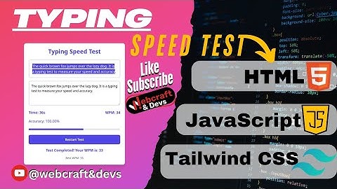 Build an Typing Speed Test – Build with HTML, JavaScript & Tailwind CSS! #typingspeedtest #speedtest