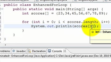 Java Tutorial - Enhanced For Loop