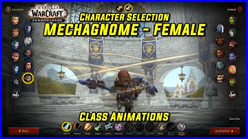 WoW Class Animations - Mechagnome Female - WoW Shadowlands  Character Creation Screen