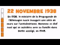 CEST ARRIVÉ LE 22 NOVEMBRE 1938