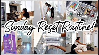 *NEW* SUNDAY RESET ROUTINE || CLEANING MOTIVATION || CLEANING, EASY DINNER, KITCHEN RESTOCKS