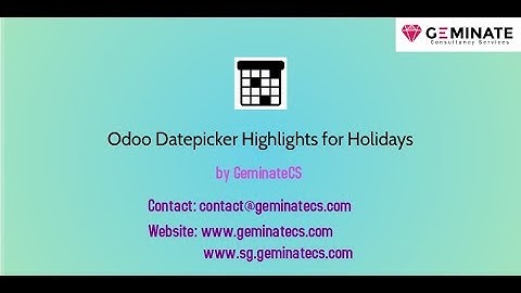 Odoo Datepicker Highlights for Holidays [www.geminatecs.com]