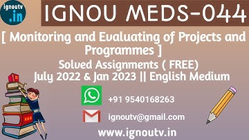 IGNOU MEDS-044 Solved Assignment July 2022 & Jan 2023 [FREE] || IGNOU PGDUPDL || IGNOU TV || IGNOU |