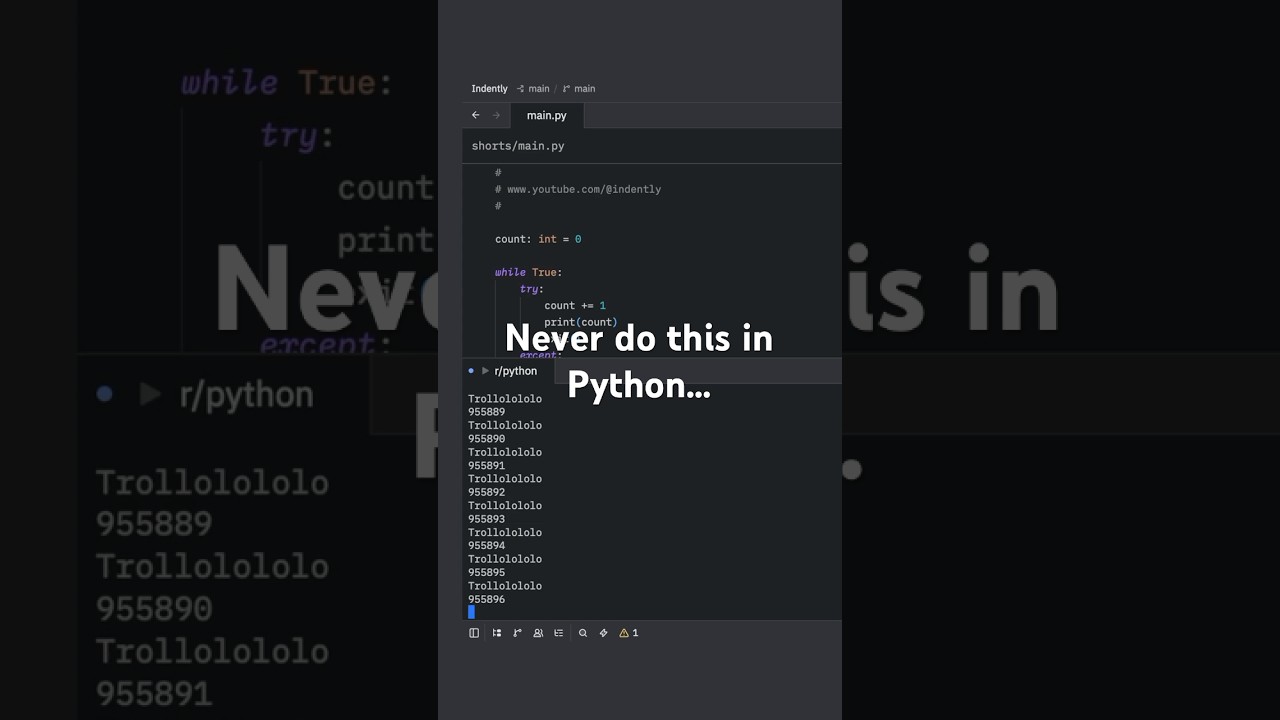 Never ever make THIS mistake in Python #learnpython #python #pythonprogramming