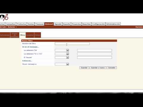 Webmail: Configuración de filtros