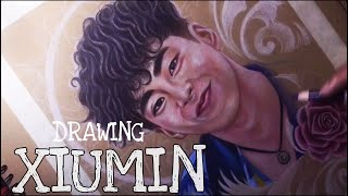 Drawing Exos Xiumin Colorepencil Portraithowto Draw With Colorpencil