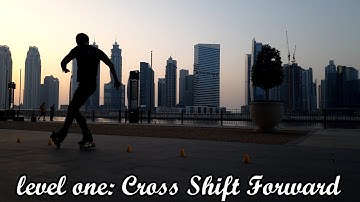 Slalom roller skate video level 1 cross shift forward/Слалом на роликах видео урок