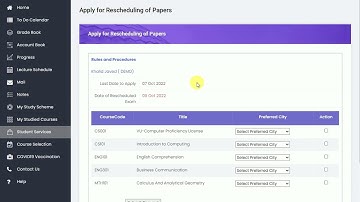 Request for Rescheduling of Missed/Unplanned paper(s) - VU Exams