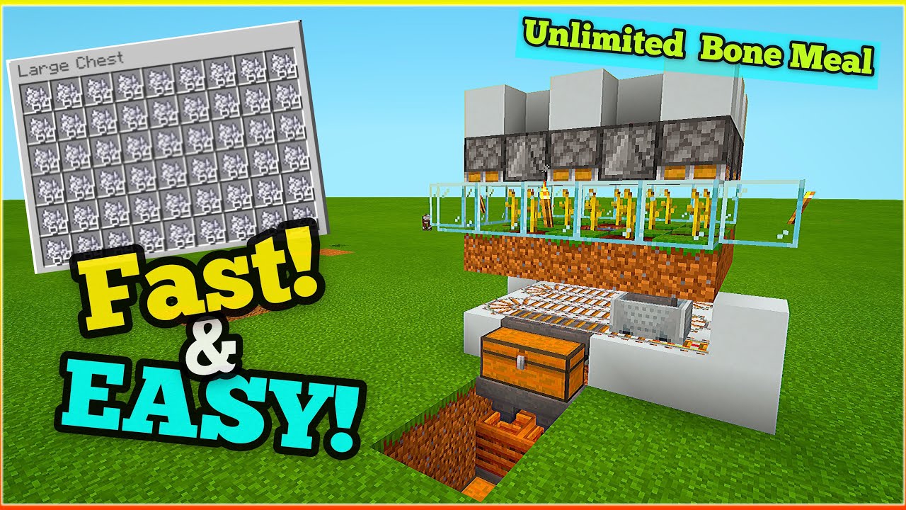 Fully Automatic BONE MEAL Farm Tutorial For Minecraft 1.16 - YouTube