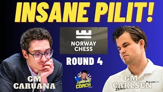 PAANO NYA NAGAWA YUN?? GRABE MAGPILIT! Caruana vs Carlsen! Norway Chess 2024 Round 4