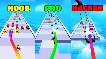 Dancing Hair - Music Race 3D Gameplay - NOOB vs PRO vs HACKER (iOS/Android)