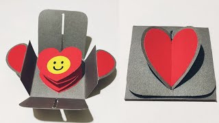 How To Make Attractive Mini Foldable Pocket Valentine Greeting Card | I Love You Card Ideas