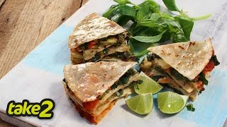Kale and Basil Quesadilla Recipe - Vegetarian Recipe