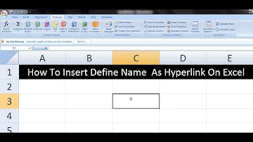 How To Insert Define Name As Hyperlink On Excel