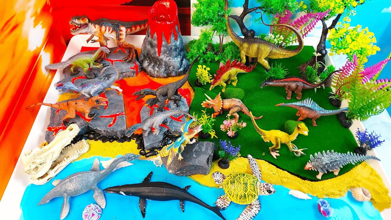 Epic Dinosaurs Jurassic World Diorama- Learn about herbivores carnivores and omnivores-DIY preschool