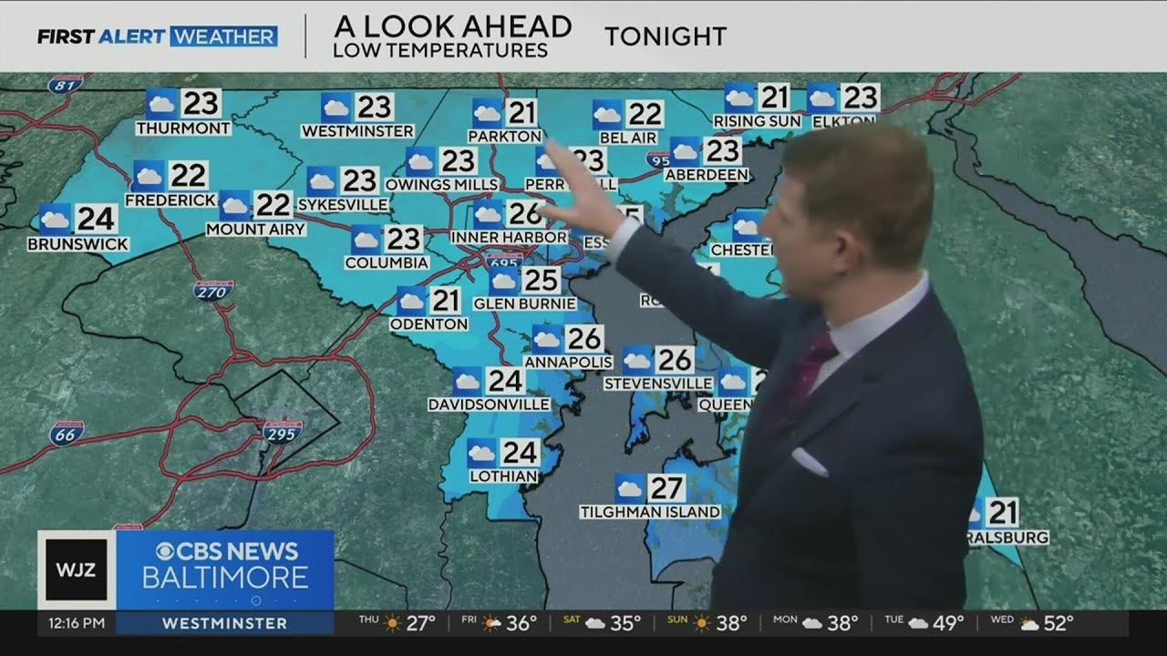 New year starts in Maryland with winds and bitter cold - YouTube