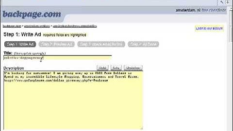 How to place an ad in Backpage.com