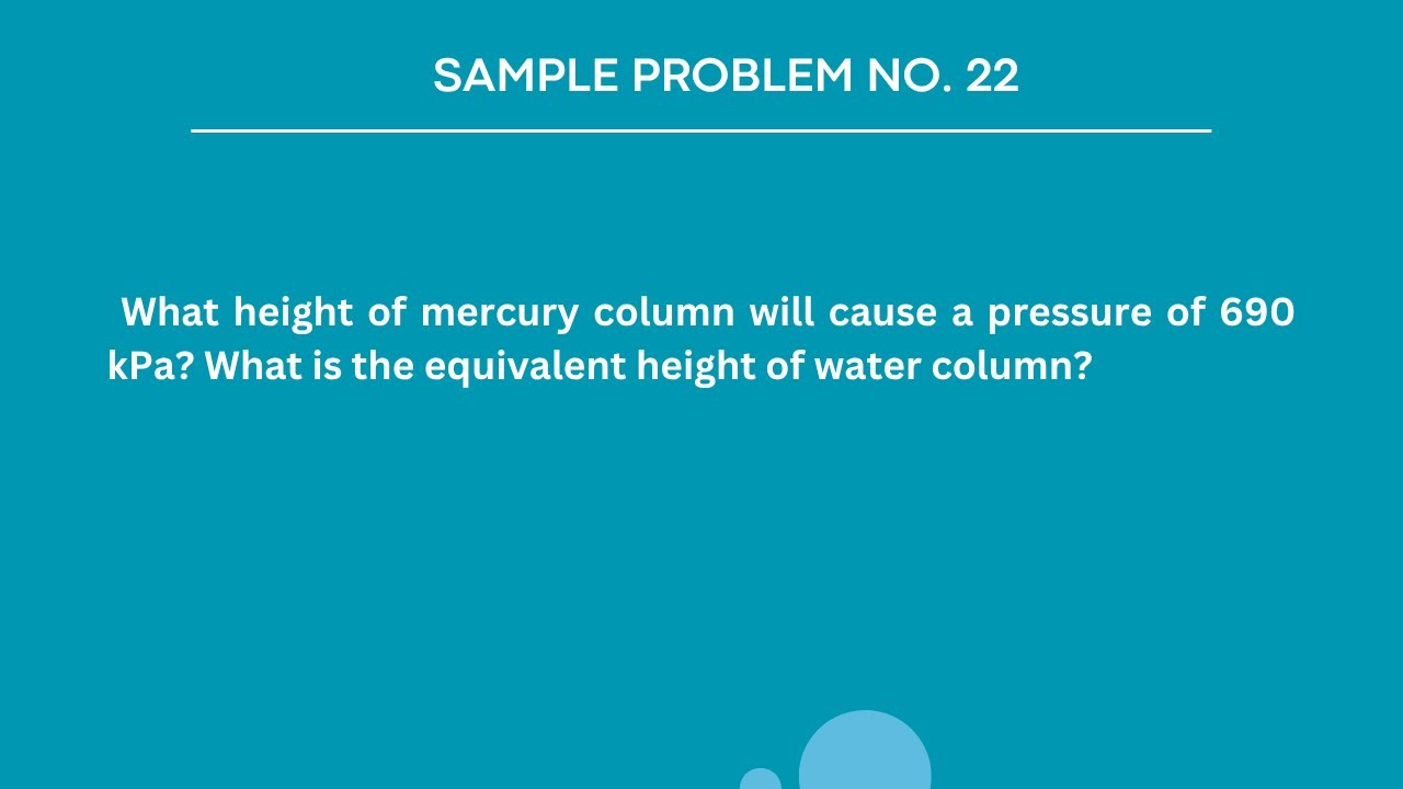 UNIT PRESSURE - Sample Problem No. 22 (Fluid Mechanics & Hydraulics ...