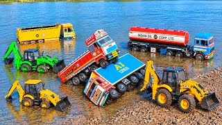 Jcb gadi video | Tata SIGNA Dumper Accident Pulling out Jcb 3dx | Jcb tractor video | new Cartoon
