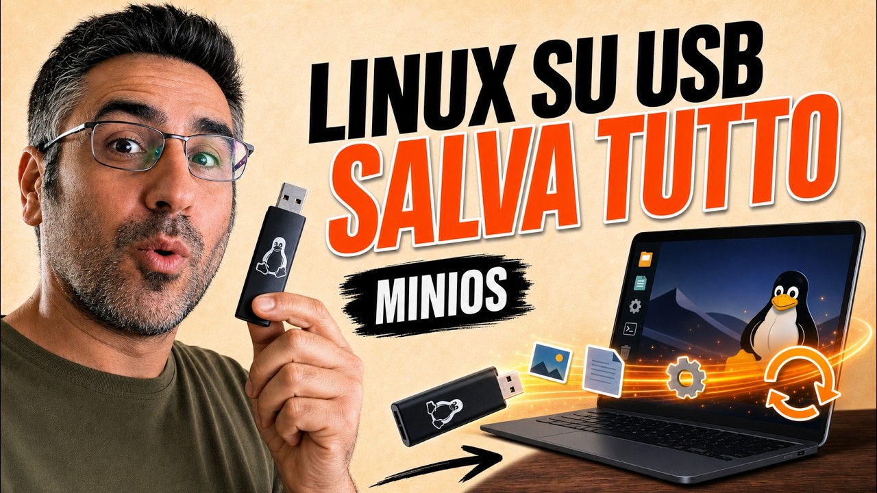 Thumbnail del video Avvia Linux da CHIAVETTA USB e salva tutto – MiniOS