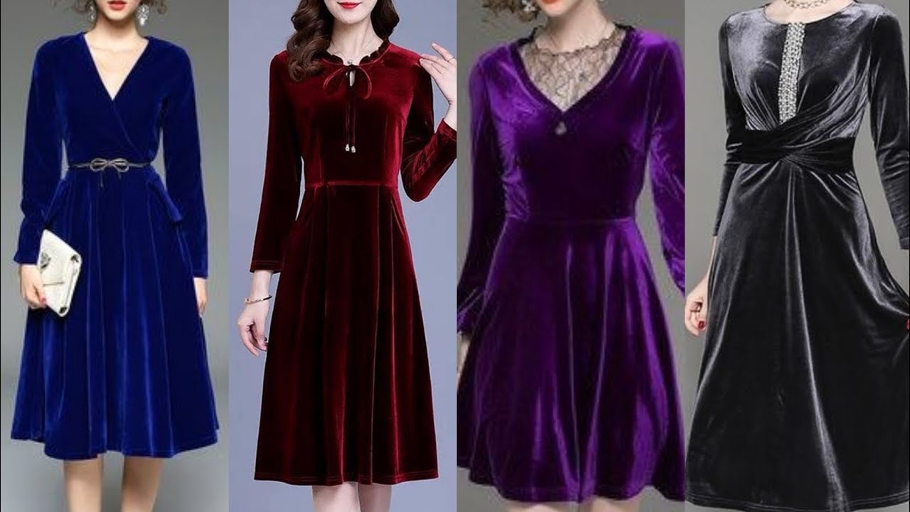 15 Stunning Models of Velvet Frocks for Girl and Women