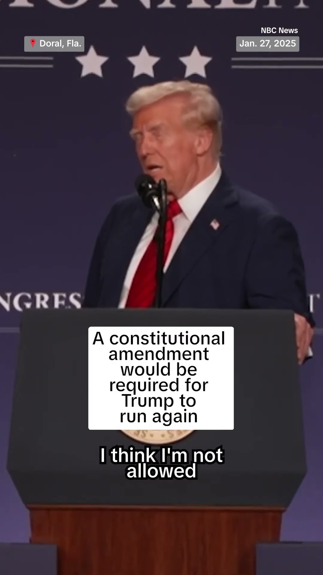 Trump jokes about running for a third term