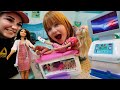 Broken leg barbie  doctor adley visit for an xray and emergency check up new play pretend cast