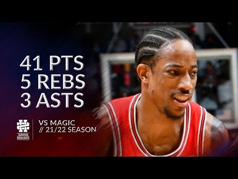 DeMar DeRozan 41 pts 5 rebs 3 asts vs Magic 21/22 season