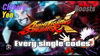 Every single CODES in ANIME FIGHTING SIMULATOR X