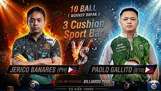 JERICO BANARES VS PAOLO GALLITO (8/10) | BILLIARDS POOL 10 BALL